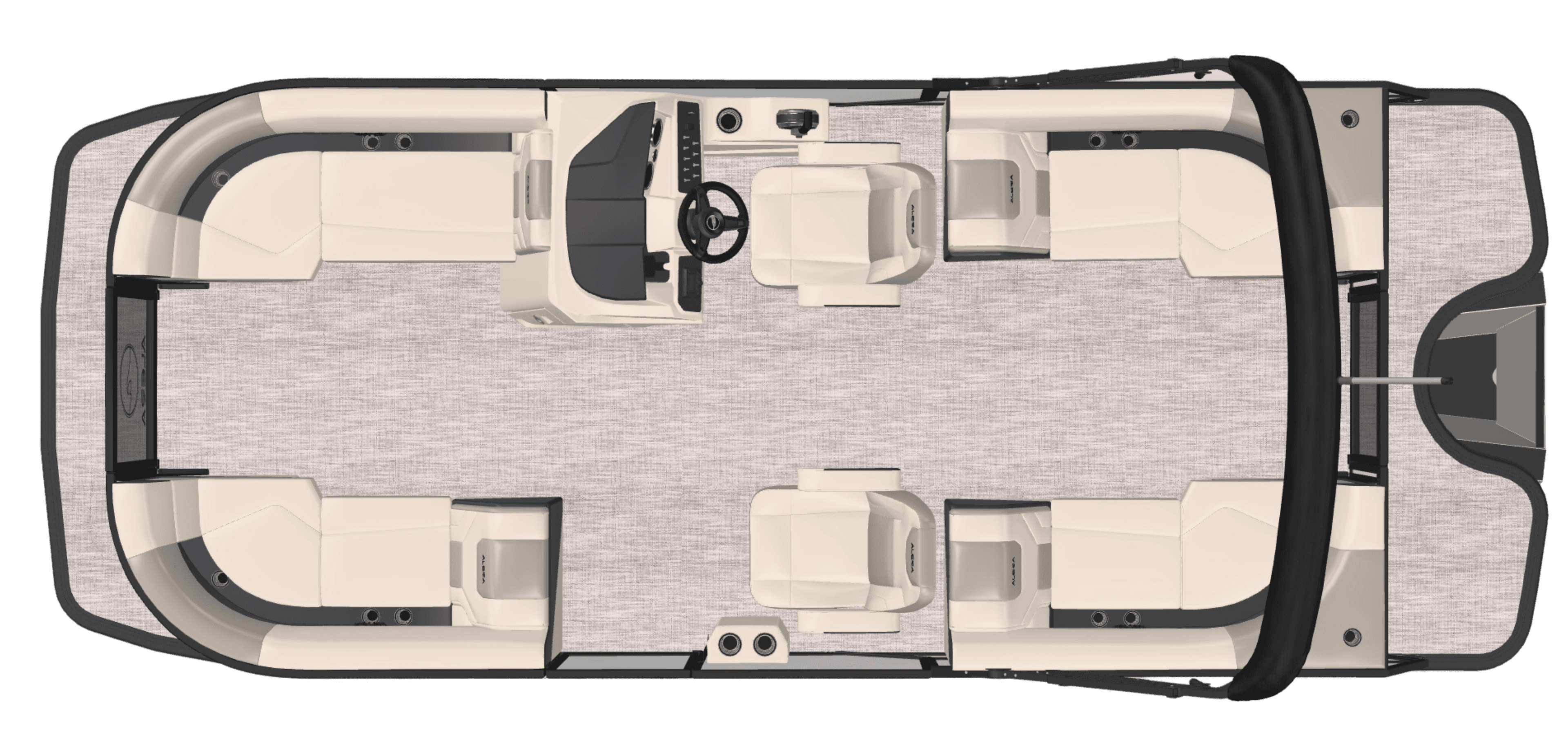 Model A 22 22Q floorplan diagram — Alera Marine