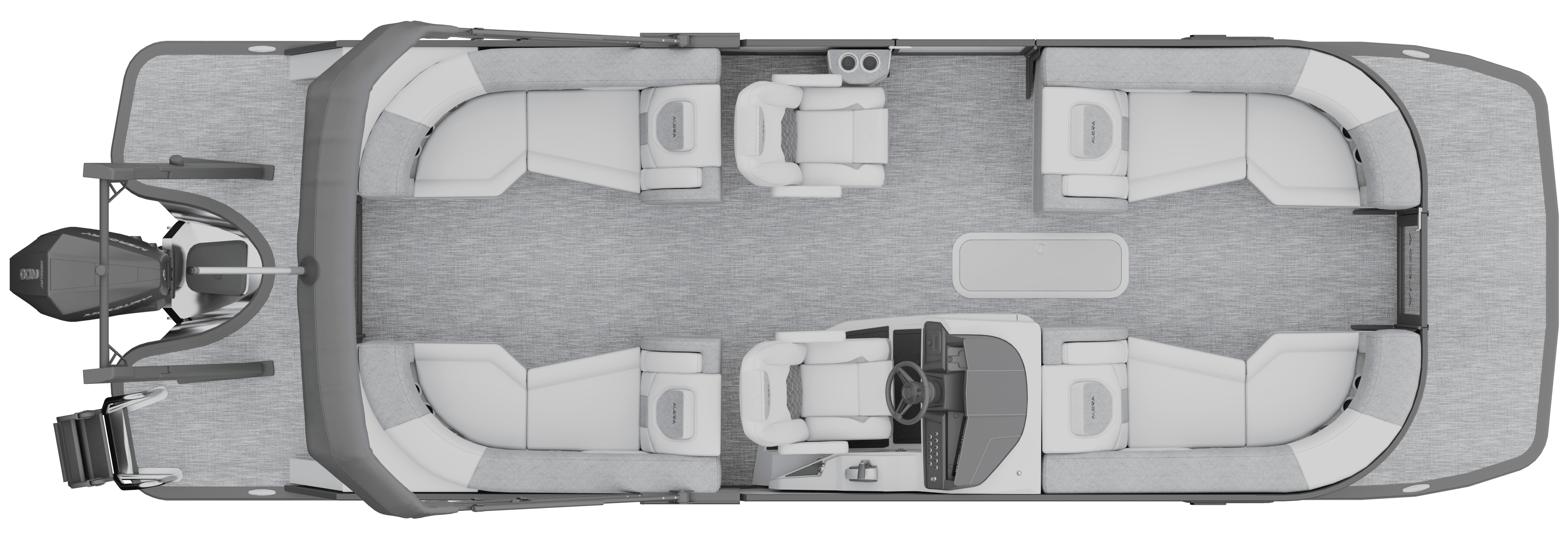 Model M 25 25Q floorplan diagram — Alera Marine